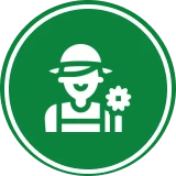 Farming symbol with hat and flower